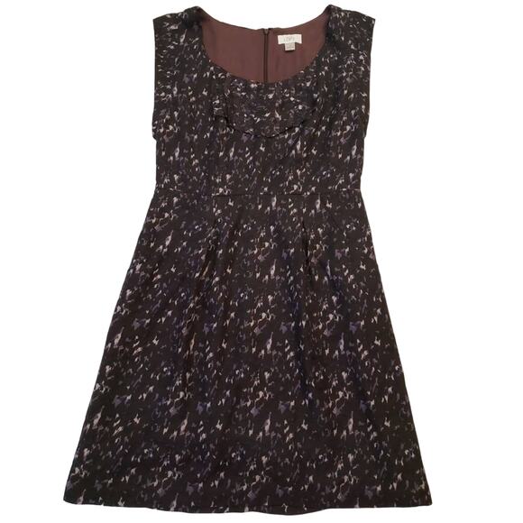 Ann Taylor Loft Dress Womens 2 Purple Abstract Design Sleeveless 100% Polyester - Picture 1 of 5